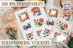 Scrapbooking sticker sheet Cute Funny PNG Watercolor School Product Image 1