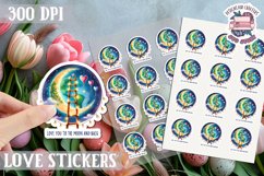 Love sticker Sheet Valentine Day Love You to the moon Product Image 1