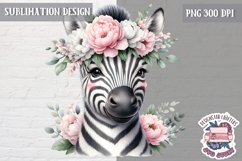 Cute Animal Sublimation Design PNG Spring Flowers Product Image 1