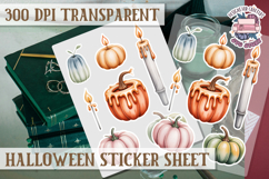 Halloween sticker sheet Creepy Scrapbook PNG Funny Skulls Product Image 1