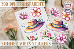 Summer sticker sheet Scrapbook PNG Flowers Vibe Fruits Product Image 1