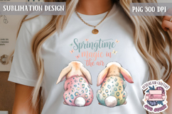Cute Bunnies Spring Sublimation Design PNG Easter Hoop bunny Product Image 1