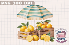 Sicilian Summer Market Clipart PNG Sublimation Fruit Lemon Product Image 1