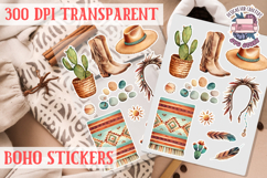 Boho sticker sheet Summer Scrapbook PNG Hippie Free Product Image 1