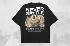 Never Settle Streetwear PNG T-shirt Design Product Image 1