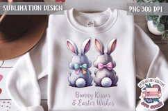 Cute Bunnies Spring Sublimation Design PNG Easter Hoop bunny Product Image 1