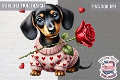 Valentine&#039;s Cute Animal Heart Sublimation Design PNG Sweet Product Image 1