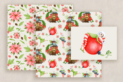 Christmas Lantern Home Watercolor Clipart Set 45 Elements Product Image 17