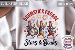4th of July PNG Sublimation Chicken USA Patriotic Cluck Product Image 1