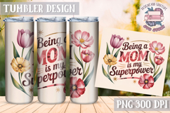 Mother&#039;s Day Tumbler WRAP Vintage Quote Flowers Sublimation Product Image 1