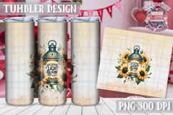 Sublimation Tumbler WRAP Vintage Quote Farm Sunflowers Product Image 1