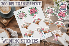 Boho sticker sheet Wedding Scrapbook PNG Love Aesthetic Product Image 1