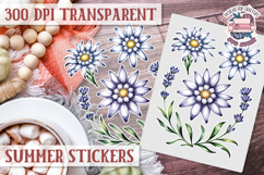 Summer Vibes sticker sheet Beach Scrapbook PNG Flowers Product Image 1