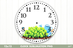 Spring Clock Sublimation. Garden Clock Design PNG Product Image 1