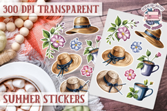 Summer sticker sheet Beach Scrapbook PNG Flowers Vibe Product Image 1