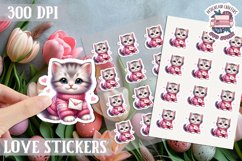 Love sticker Sheet Valentine Day Lovers Funny Animals PNG Product Image 1