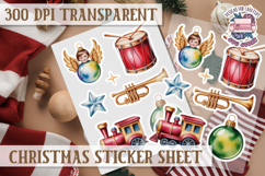 Christmas Sticker Sheet Watercolor Winter Holiday PNG Product Image 1