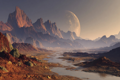 Alien Planet Landscape Background Wallpaper Product Image 1