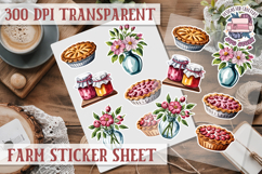 Farm sticker sheet Harvest Scrapbook PNG Vegetables Cozy Product Image 1