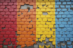 Weathered Brick Wall Painted Background Wallpaper Product Image 1