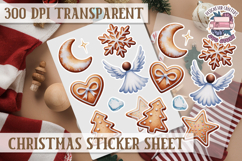 Christmas Watercolor Sticker Sheet Winter Cute Holiday PNG Product Image 1
