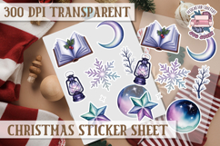 Christmas Watercolor Sticker Sheet Winter Cute Holiday PNG Product Image 1