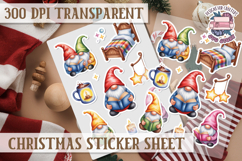 Christmas Watercolor Sticker Sheet Winter Cute Holiday PNG Product Image 1