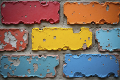 Weathered Bricks Painted Background Wallpaper Product Image 1