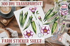 Farm sticker sheet Harvest Scrapbook PNG Vegetables Cozy Product Image 1