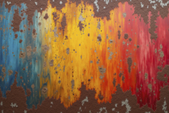 Rusted Metal With Multi Colored Background Wallpaper Product Image 1