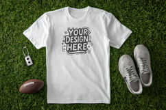 T-Shirt Mockup Football Grass PSD JPG Product Image 1
