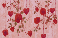 Heart and Flowers Background Wallpaper Product Image 1