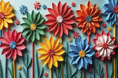 Paper Flowers Background Wallpaper Product Image 1