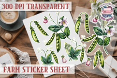 Farm sticker sheet Harvest Scrapbook PNG Vegetables Cozy Product Image 1