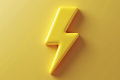 Yellow Lightning Bolt Symbol with Yellow Background Product Image 1