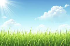 Blue Sky and Green Grass Background Wallpaper Product Image 1