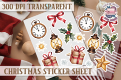 Christmas Watercolor Sticker Sheet Winter Cute Holiday PNG Product Image 1