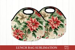 Christmas Lunch Bag Wrap PNG. Poinsettia Lunch Bag Product Image 1