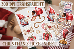 Christmas Watercolor Sticker Sheet Winter Cute Holiday PNG Product Image 1