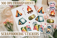 Scrapbooking sticker sheet Cute Funny PNG Watercolor School Product Image 1