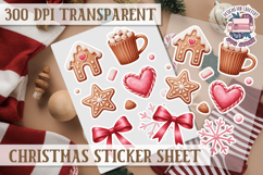 Christmas Watercolor Sticker Sheet Winter Cute Holiday PNG Product Image 1