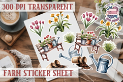 Farm sticker sheet Harvest Scrapbook PNG Vegetables Cozy Product Image 1