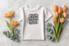 T-Shirt Mockup Tulip Spring PSD JPG Product Image 1