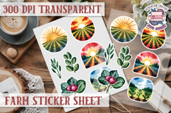 Farm sticker sheet Harvest Scrapbook PNG Vegetables Cozy Product Image 1