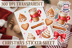 Christmas Watercolor Sticker Sheet Winter Cute Holiday PNG Product Image 1