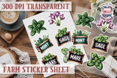 Farm sticker sheet Harvest Scrapbook PNG Vegetables Cozy Product Image 1
