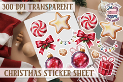 Christmas Watercolor Sticker Sheet Winter Cute Holiday PNG Product Image 1