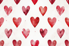 Watercolor Hearts Pattern Background Wallpaper Product Image 1