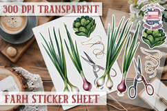Farm sticker sheet Harvest Scrapbook PNG Vegetables Cozy Product Image 1