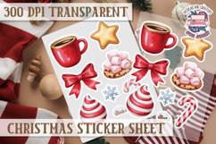 Christmas Watercolor Sticker Sheet Winter Cute Holiday PNG Product Image 1